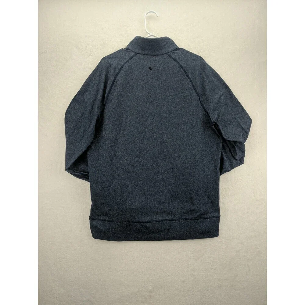 Lululemon Full Zip Post Session Jacket Large Blue With Black Chest